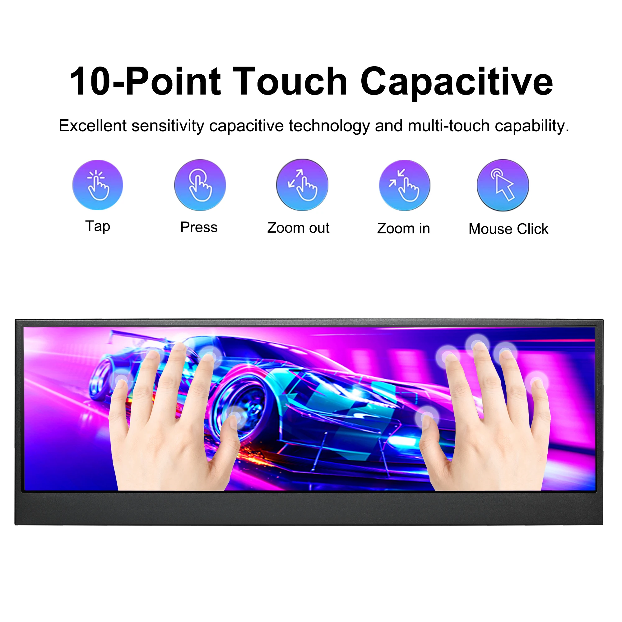 Wisecoco ġ  ȭ  ,  ÷ HDMI, PC Ʈ ޴ Aida64 CPU GPU ͸, 14 ġ 4K 3840x1100