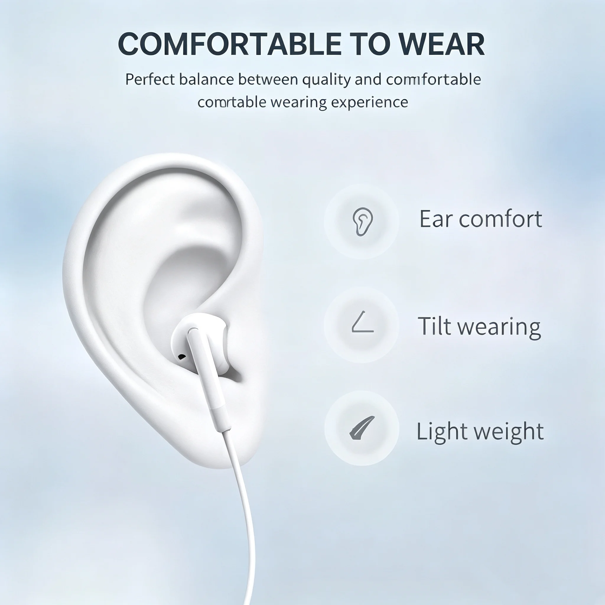 Premium Type C Wired In-Ear Earphones - High-Quality Sound & Comfort