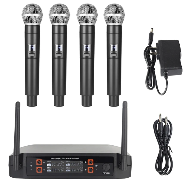 4 Channel Uhf Wireless Microphone System  Karaoke System Wireless  Microphone - Uhf 4 - Aliexpress