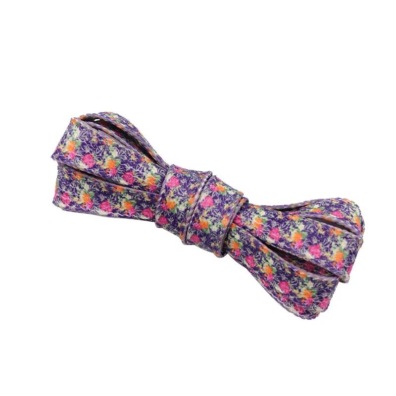 Weiou Fashion Adorable Shoelaces 0.9cm Flat Printed Summer Retro Floral Cotton Shoe Laces Young Ladies Women Canvas Outdoor Shoe