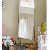 กระจกเต็มตัวแบบมีล้อเคลื่อนย้ายได้ โครงสแตนเลส ปรับระดับได้ เหมาะสำหรับร้านขายเสื้อผ้าและใช้ในบ้าน 4