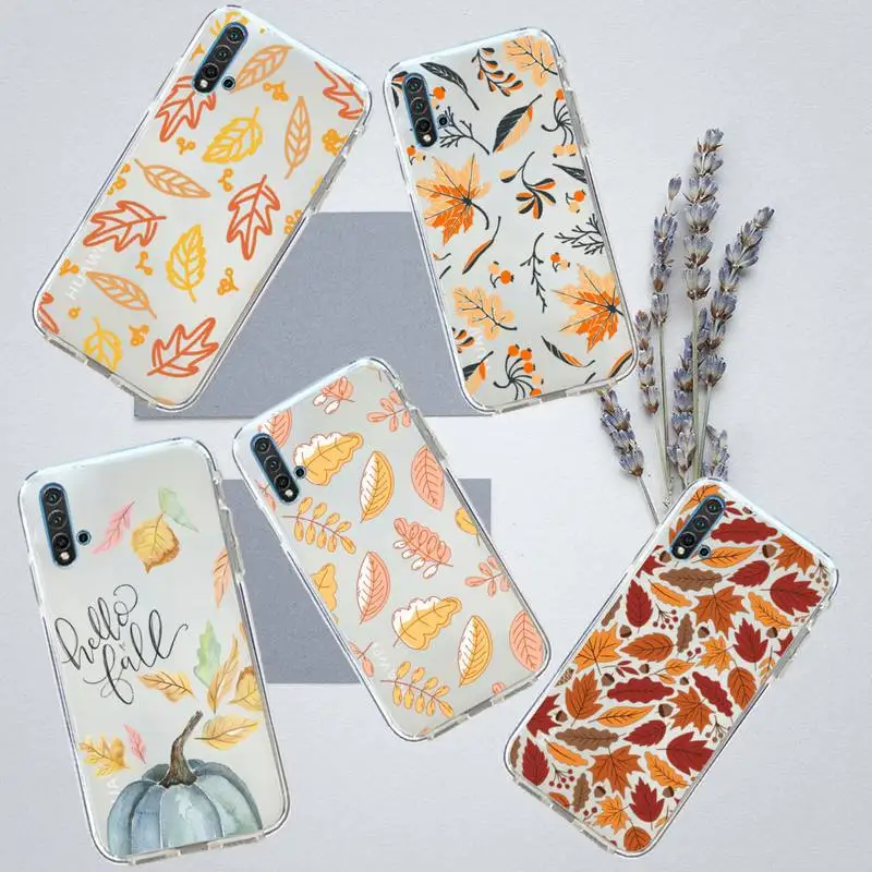 Happy Autumn Leaf Coffee Fall Phone Case Per Huawei Honor P Mate Y 30 40 20 50 8 70 10 9 A I X C Pro Lite Prime Smart