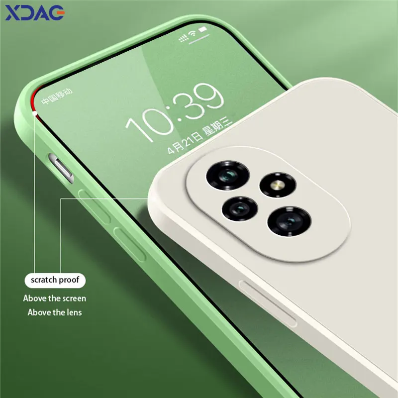 Premium Square Liquid Silicone Phone Case with Lens Protection, Double Liner Design