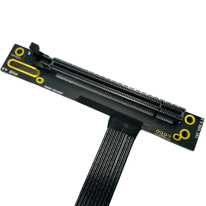 Prata-chapeado Blindado Pcie 4.0 x4 para X16 Riser Cabo Pci-e 4x 16x Extensor Cabo Pci Express 4.0 Gen4 Ssd Gpu Adaptador de Alta Velocidade - Imagem 6