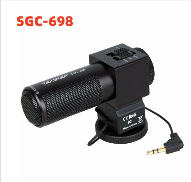 Takstar SGC-698 Directive Interview Microphone Directivity Characteristic with 3.5mm output for Nikon Canon DSLR camera