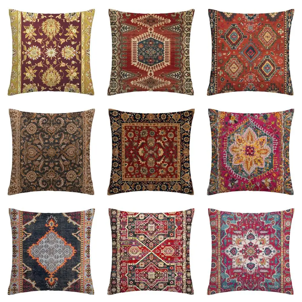 Moroccan Retro Ethnic Pillow Covers – 50x50cm Customizable 1