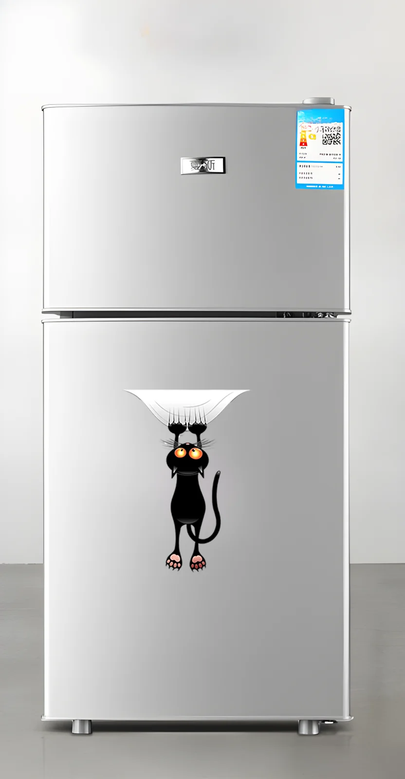 Toilet Cartoon Children's Urinal Toilet Lid Bathroom Door Home Decoration Fun Stickers Black Cat Scratching The Ground E24