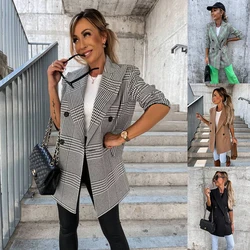 Blazer Coats Spring Autumn Casual Thin Vintage Tops Women Fashion Long Sleeve Slim Zipper Ladies Jackets Coat printing Leopard