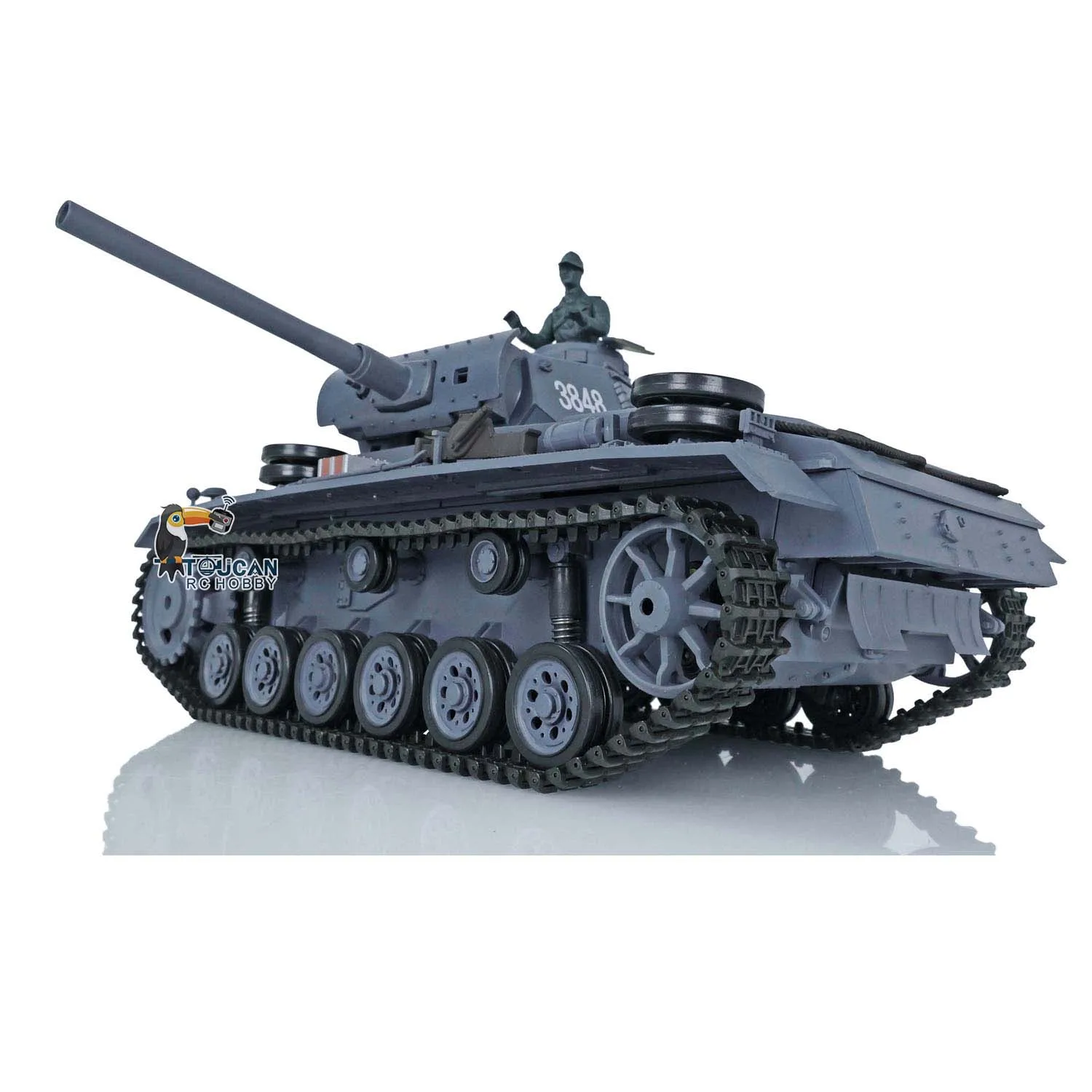 2.4G Heng Long 1/16 Scale 7.0 Plastic German Panzer III L RC Tank Model 3848 Battle Against IR Battle Toys for Boys TH17339-SMT7 5