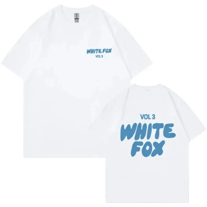 여성용 화이트 폭스 티셔츠, 커플 프린트 코튼 스포츠 티셔츠, 힙합, 하라주쿠, 라지 사이즈, 여름 핫 세일 