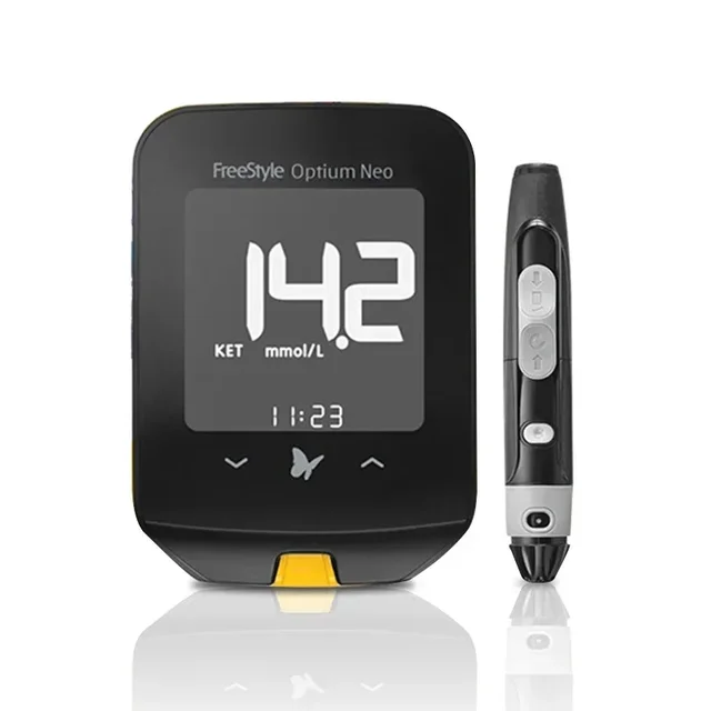 Abbott Blood Glucose Meter Scanner FreeStyle Optium Neo Ketone Monitoring System Exact No Coding Required without test strips