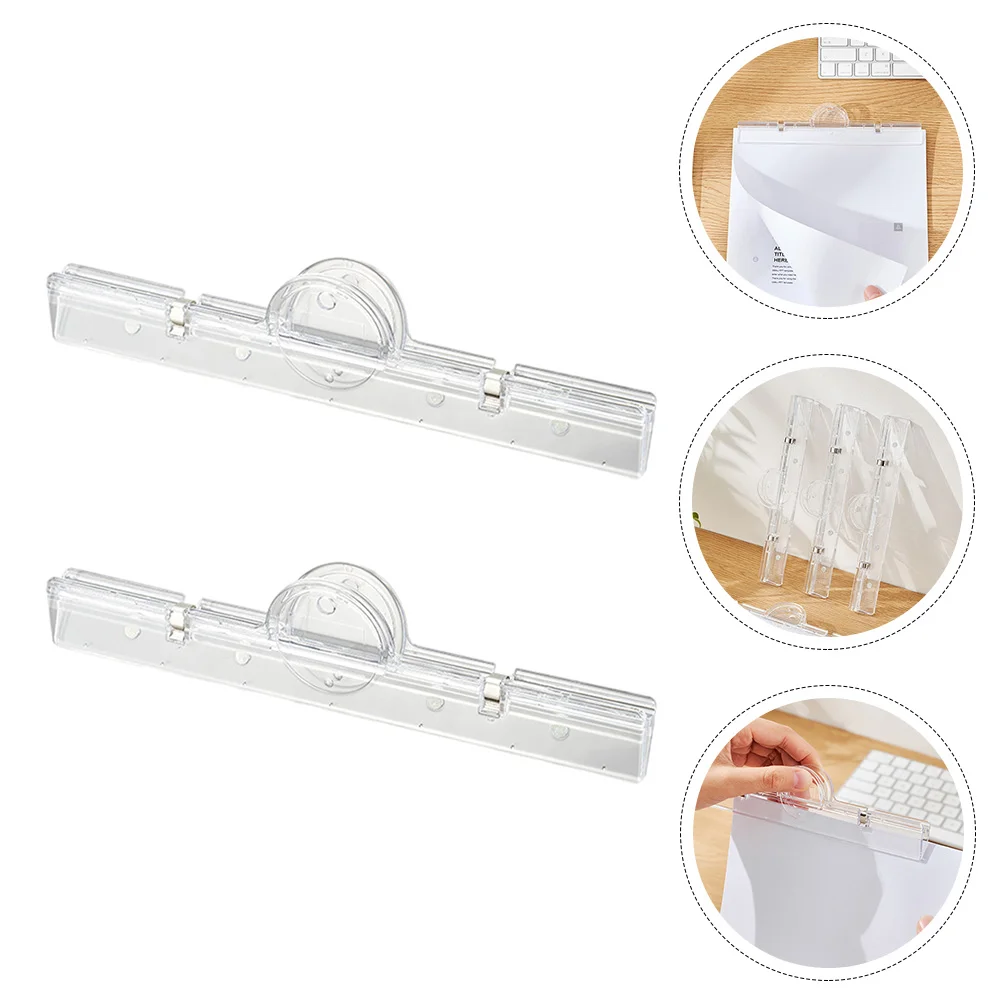 

2 Pcs Organizer Test Paper Clips Binder Practical Decorative Bills for Office Tickets File Strip Magnetic Clamps Professional