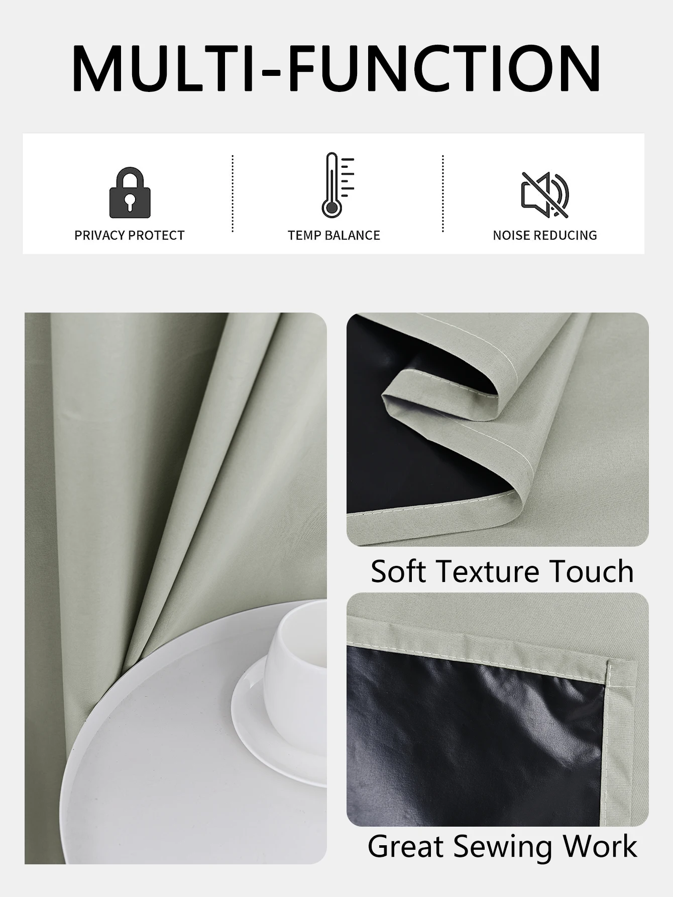 1pc Insulated Blackout Curtain Panel 5