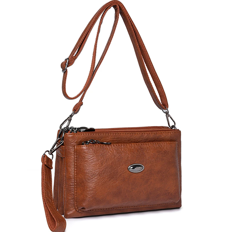 

Женская сумка 2024, высококачественный роскошный многослойный кошелек из мягкой кожи, дизайнерские женские сумки через плечо для