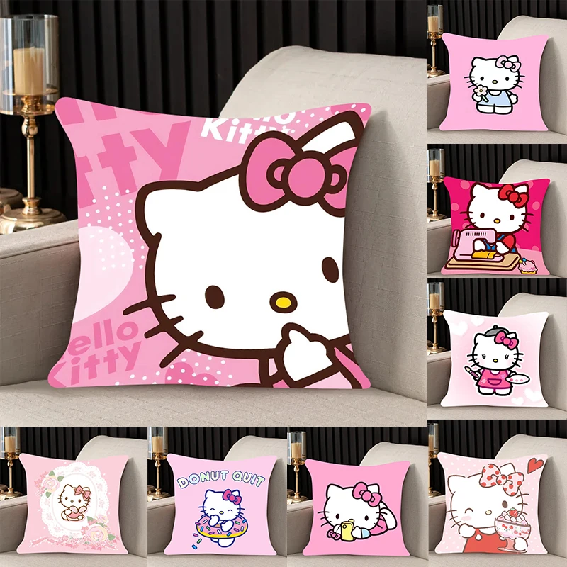 

home decor Pillow Cover Hello Kitty iving room 40x40 car restaurant deck chair Dakimakura Throw Pillows Square Pillowcase 40x40