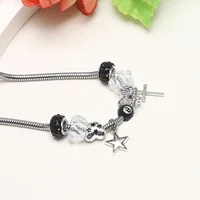 Nouveau noir No.8 boule léopard coeur étoile croix Bracelet collier Unique à la mode doux polyvalent personnalisé bijoux cadeau 5