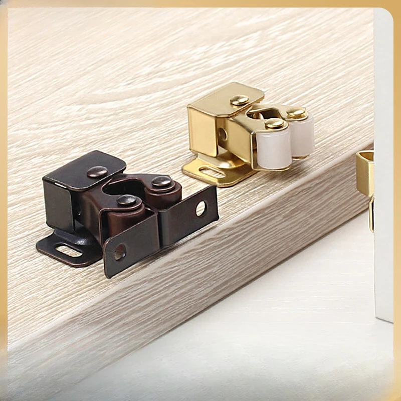 

Retro wardrobe stainless steel spring buckle door, double wheel, old-fashioned door, cabinet suction open