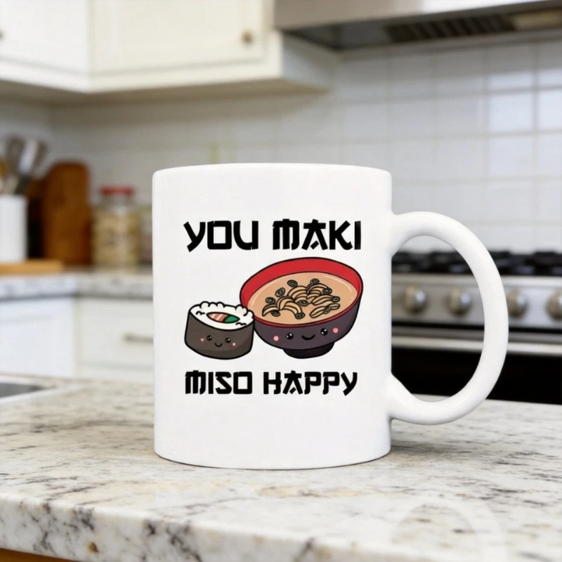 Miso Happy: Ceramic Mug for Coffee, Tea, and More - Funny Personalized Drinkware Gift