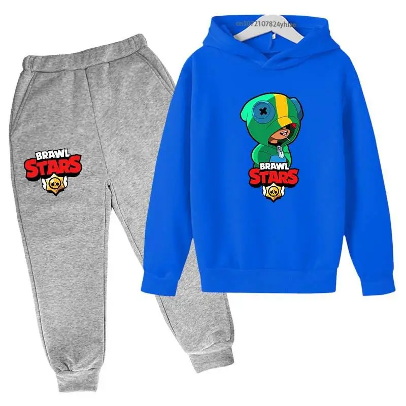 thumbnail image 1 of Conjunto de 2 piezas con capucha y pantalones para niños y niñas, chándal con estampado de juego de moda para primavera y otoño, de 3 a 13 años, trajes clásicos de anime, 1 of 5