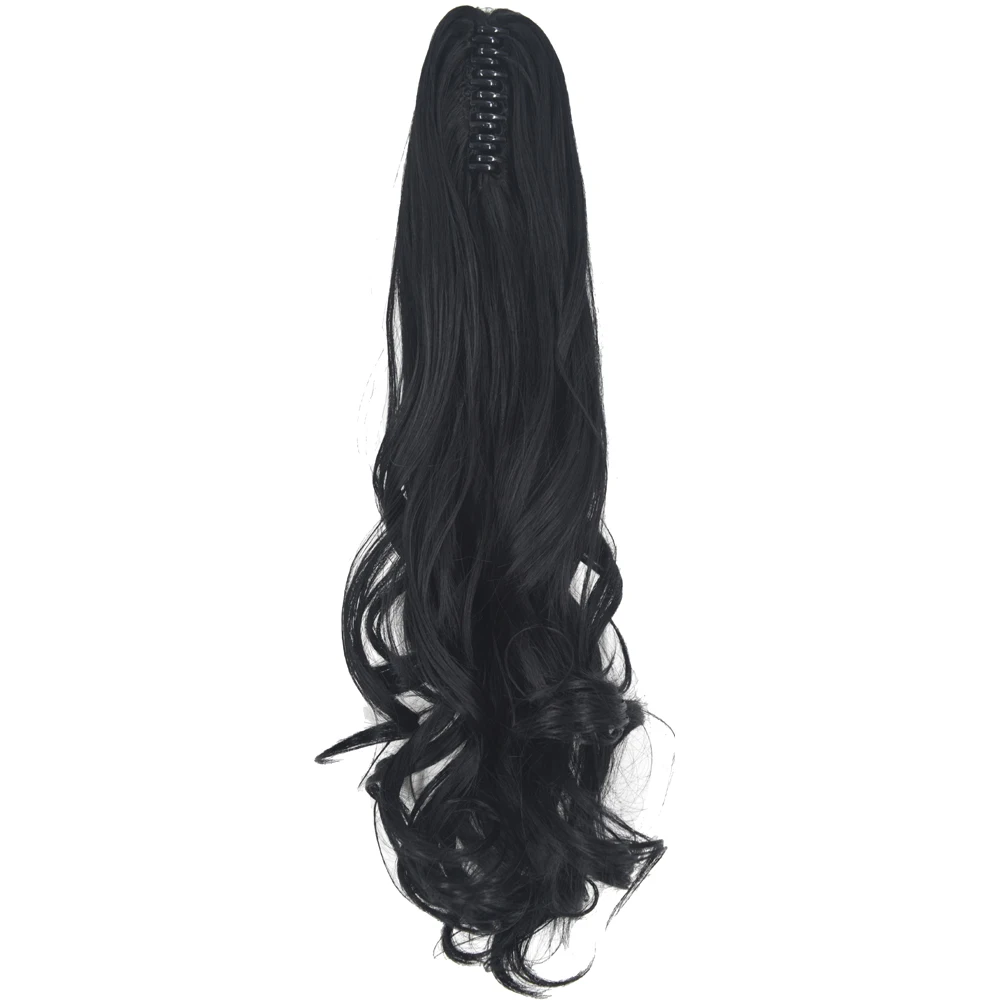 Fake Hair Extensions TOPREETY Heat Resistant Synthetic Hair 160gr Wavy Claw Ponytail Hair Extensions CP-888