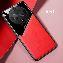 Leather Camera Protection Case with Car Mount and Magnetic Shielding for Magic 4 Lite (Red)