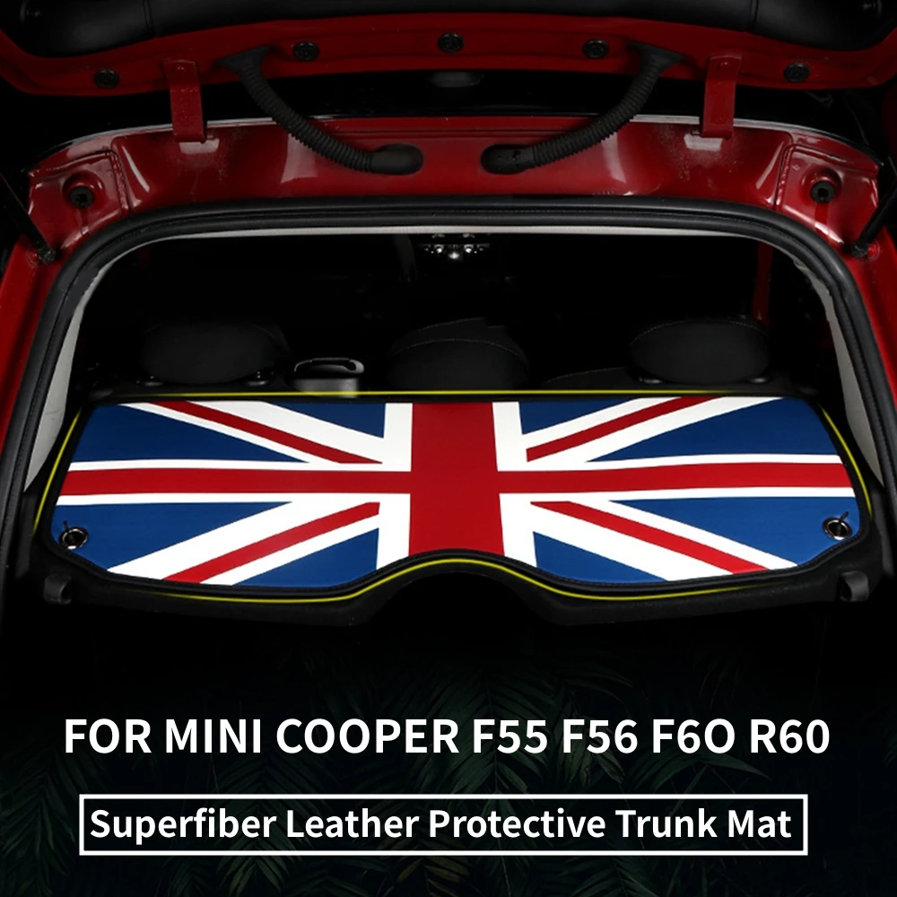 

For MINI COOPERS F55 F56 F60 R60 COUNTRYMA Car Trunk Protective Pad Trunk Storage Mat Superfiber Leather Car Interior Accessorie