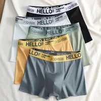 Men's Mid-Waist Thin Briefs Breathable Comfortable Large Size Sports Boxer Shorts Youth Flat Briefs Underwear Polyester Fiber 1