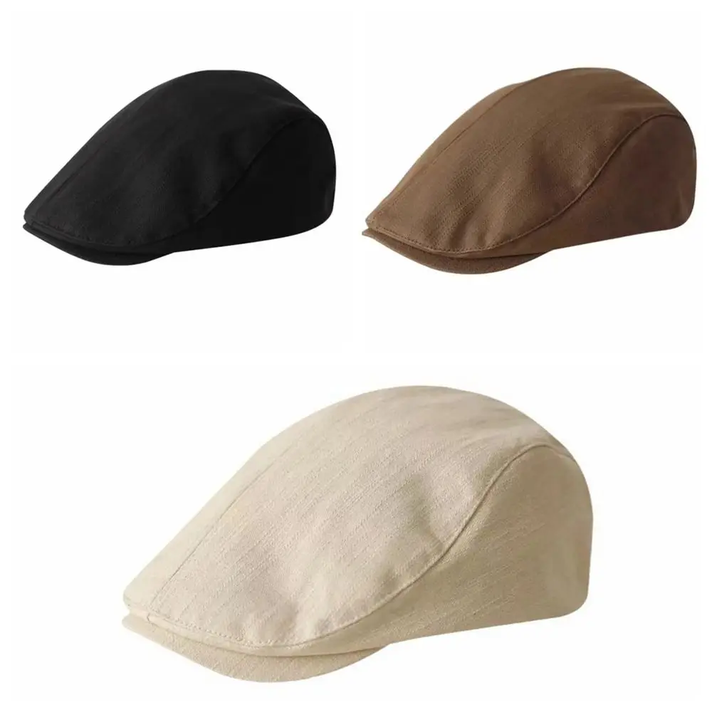 Idol Cotton British Beret Cap Retro Short Brim Forward Hat Sunshade Casquette Cloth Painter Cap Daily