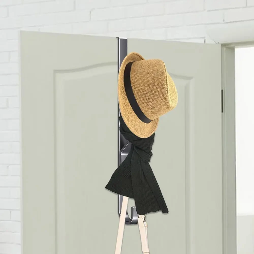 Over Door Hooks Carbon Steel Sturdy Multifunctional Clothes Hanger Space Saving Vertical Design Storage Hook