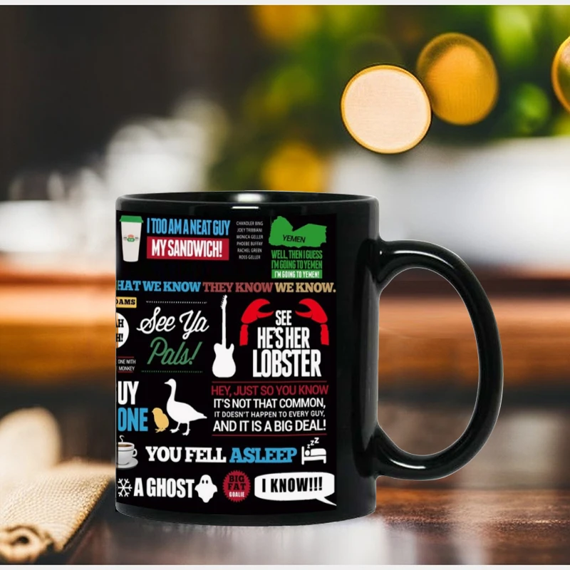 Old Friends Black Ceramic Mug - Perfect Gift