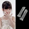 Girls White Lace Gloves with/without Rhinestones Decor for Weddings Birthdays and Special Occasion Ages 3 to 12 Years 1
