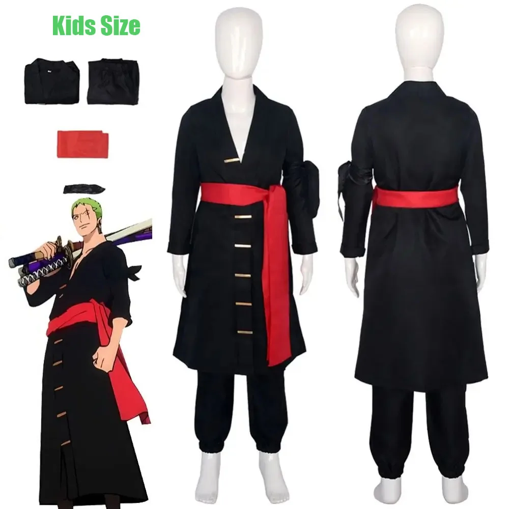 

Anime Roronoa Zoro Cosplay Kids Children Fantasia Costume Disguise Clothes Child Boy Roleplay Outfit Halloween Carnival Suit