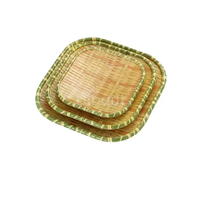 Farmhouse dishes irregular hotpot restaurant Melamine imitation bamboo creative plate shaped barbecue plate cutlery diner