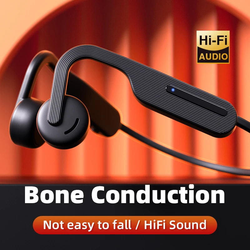 

LS Bone Conduction Headphone Bluetooth Wireless Earphone Stereo For Sport Waterproof Ear Hook Headset Earbud With Microphone