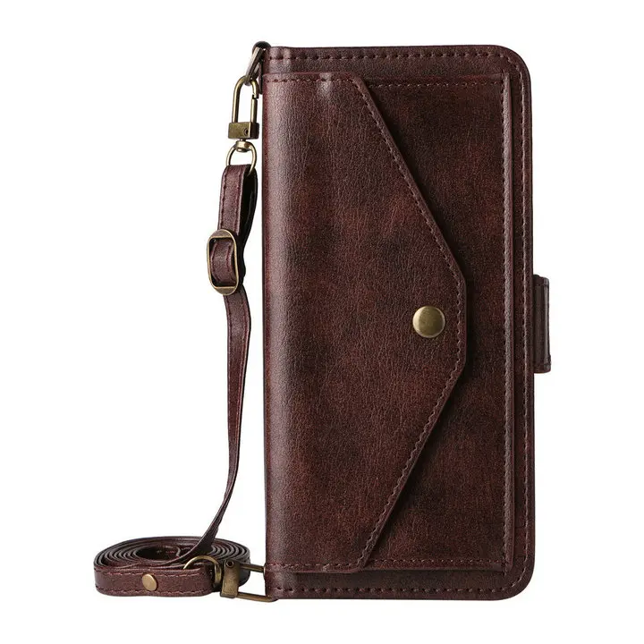 Luxury Crossbody Leather Wallet Magnet Flip Case