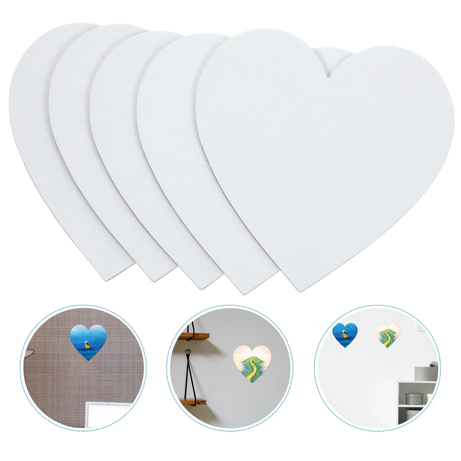 

5 Pcs Oil Painting Board Cotton Heart Easel Artist Paper DIY Drawing Boards