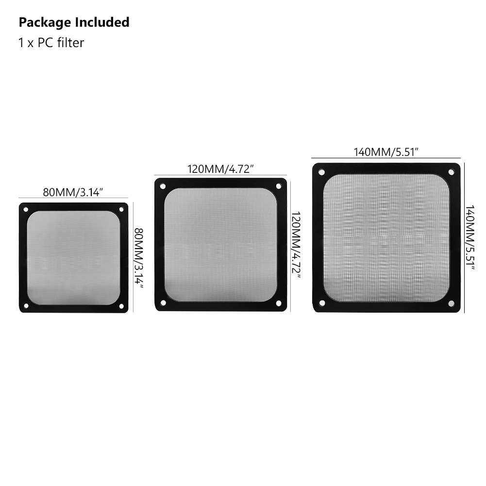 140mm 120mm 80mm Magnetic PC Chassis Cooling Dust Filter Magnetic PVC Net Guard Fan Cover Dust Filter Antidust Net for Computer