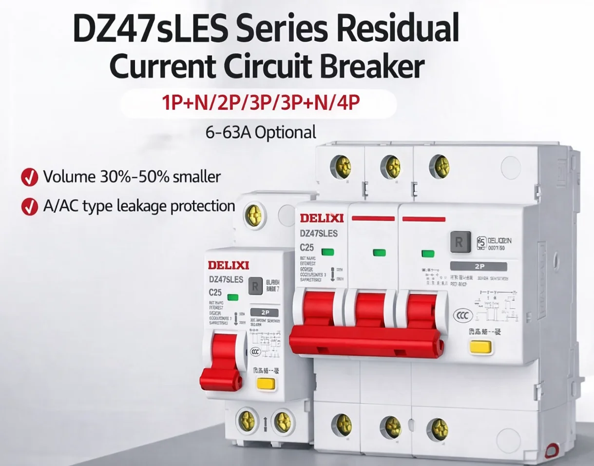 DELIXI Leakage Protection Switch DZ47SLES, Household Small Air Switch with Leakage Protector 1P+N 2P