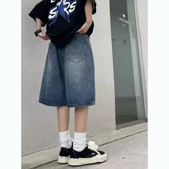 Wide Leg Baggy Denim Shorts 4