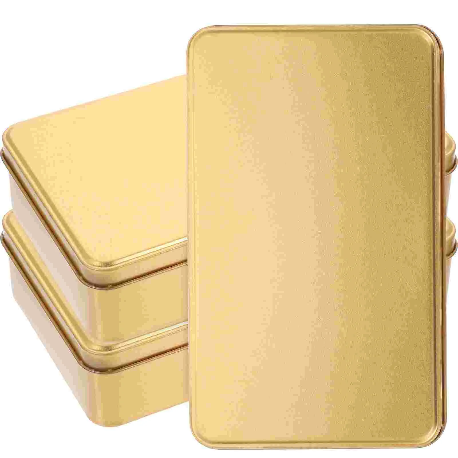 

Rectangular Metal Tins Large Tinplate Box Food Containers Lids Gift Storage Case