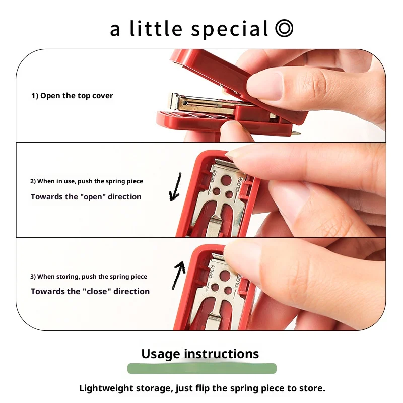 KOKUYO 미니 다기능 스테이플러 10호 스테이플에 적합 후크형 경량 및 노동절약형 휴대용 바인딩 도구