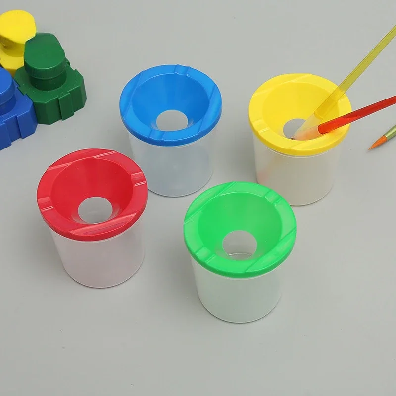 10 Pieces Children's No Spill Paint Cups With Colored Lids And 10