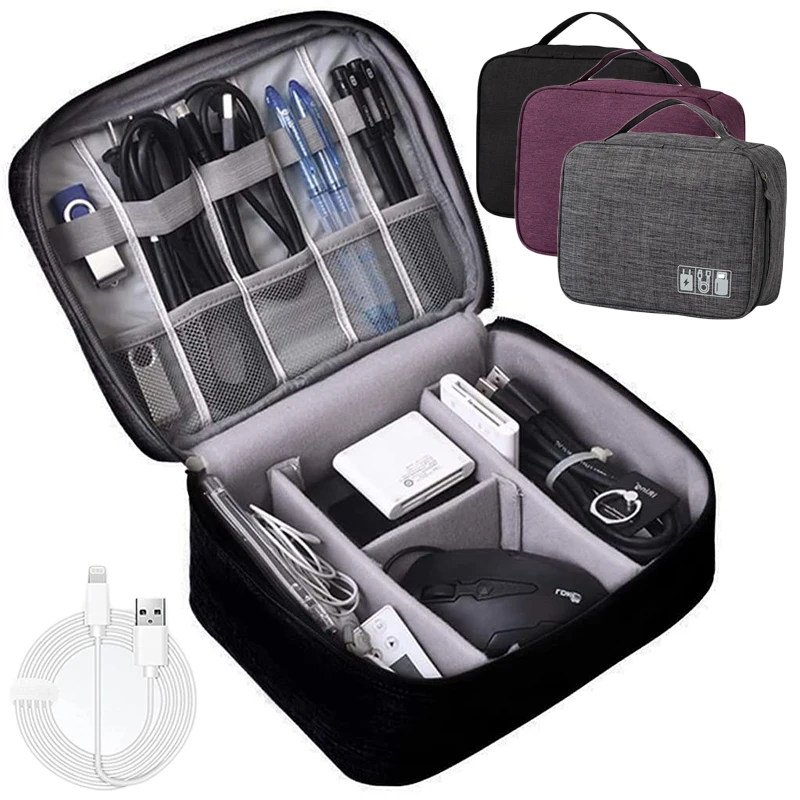 Portable Cable Storage Bag Waterproof Digital Electronic Organizer USB Data Line Charger Plug Storage Bag Travel Cable Organizer storage bag