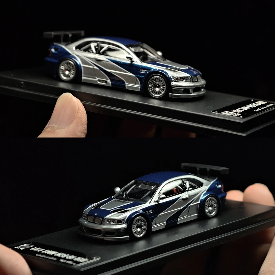 1/64 BMW M3 E46 GTR Toy Car Model Diecast Miniature Need For
