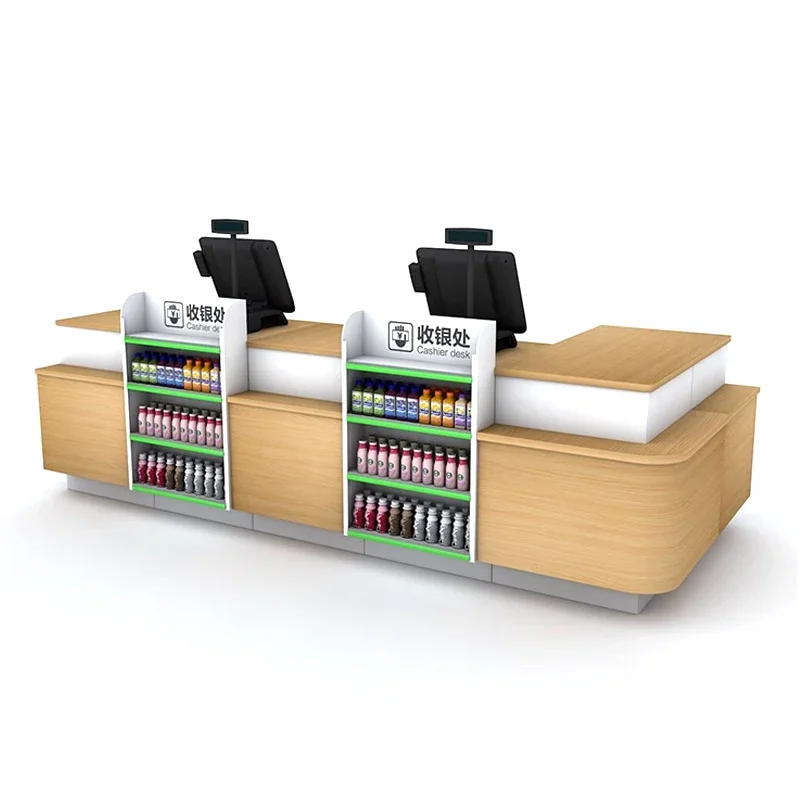 

Supermarket and Convenience Store Cashier Steel and Wood Combination