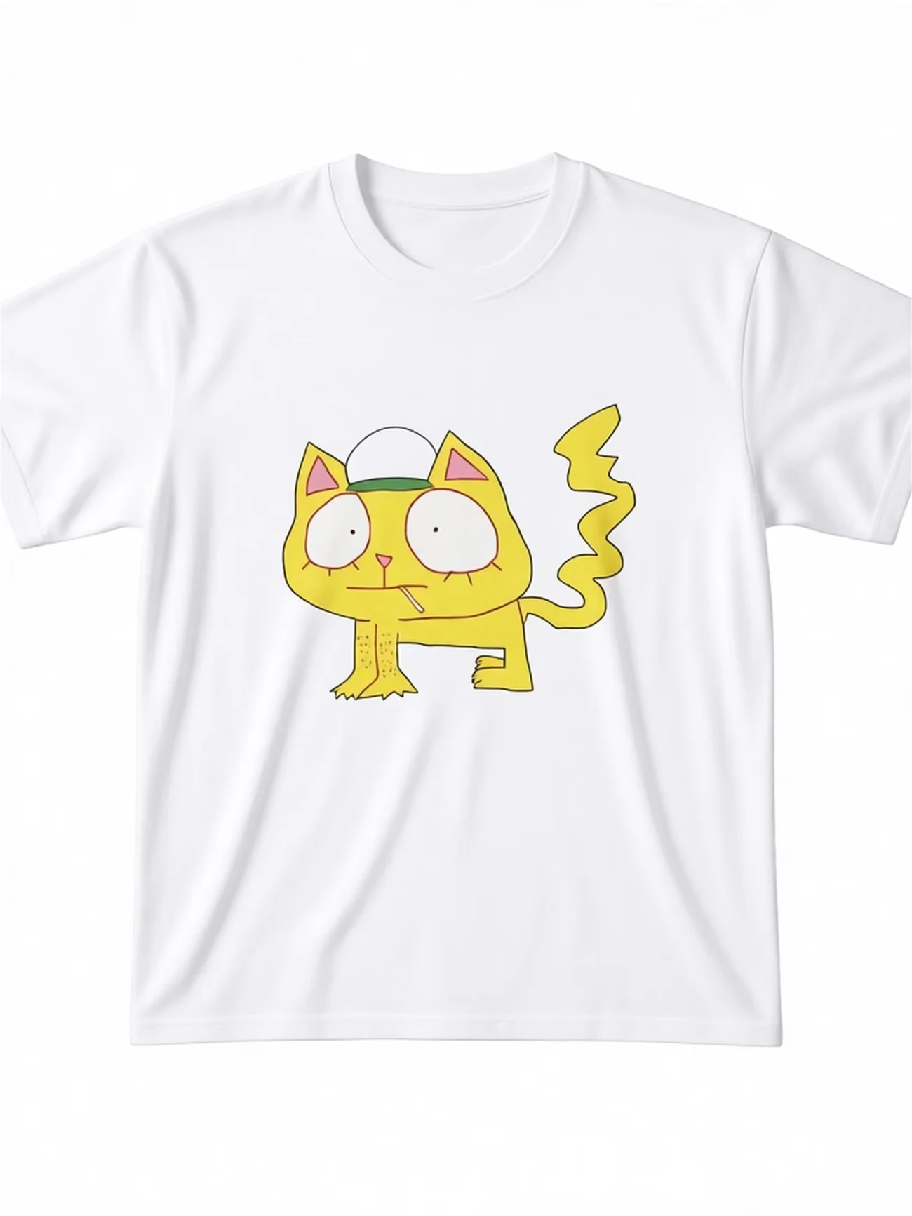 Sommer-T-Shirt mit Wifi-Skelett und Scaredy-Katzen-Muster für Jungen und Mädchen, Kinder, Babys, Jugendliche, Männer, Frauen, Übergroße Streetwear-Oberteile, Lässig und Trendig
