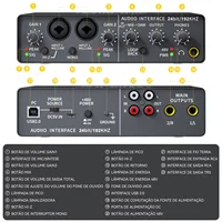 Teyun Q-24 Universal Professional Audio Interface USB Computer Arranger Sound Card With Monitor Electric Guitar Live Recording 6
