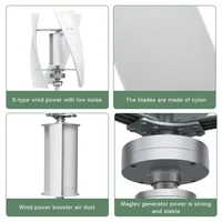 Éolienne à axe vertical 2000W 2KW 12V 24V 48V, générateur éolien certifié CE, énergie gratuite, démarrage à basse vitesse, hors réseau pour usage domestique 4