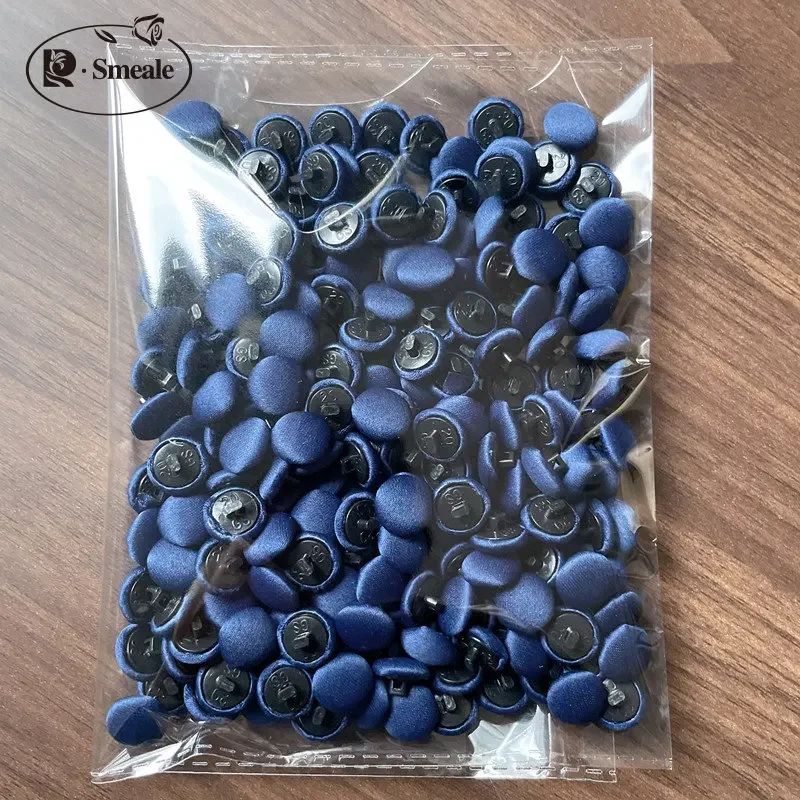 50PCS/Pack 1.1CM Buttons Colorful Colors Satin Cloth Button Buttonhole Wedding Dress Back Handmade Diy Accessories