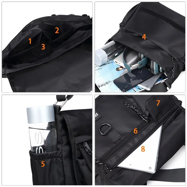 Ανδρική τσάντα ώμου Messenger Casual από καμβά, με χιαστί φερμουάρ, μεγάλης χωρητικότητας, για άνδρες, διαγώνιος, σακίδιο πλάτης_voghion.com